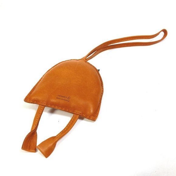 HERMES Key Holder petit h owl charm Bag Charm Leather / Buffalo horn Brown - Picture 2 of 7